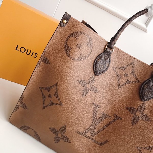 Replica Louis Vuitton LV ONTHEGO GM Cognac Brown Bag M46134 for Sale