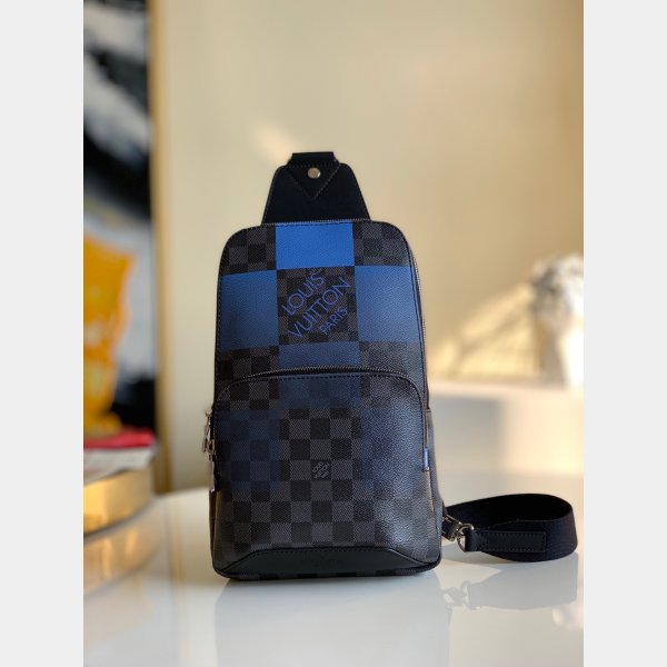 Replica Louis Vuitton Avenue Sling Bag In Maps Damier Graphite Canvas N40237